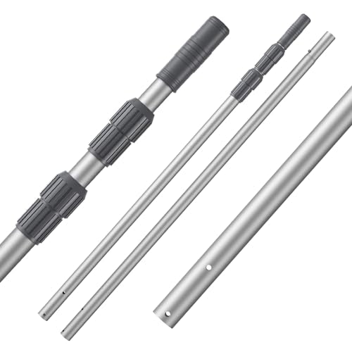 Aluminum Telescopic Swimming Pool Pole - Expandable Step-Up Length - Attach Connect Skimmer Nets, Rakes, Brushes, Vacuum Heads, Maintenance