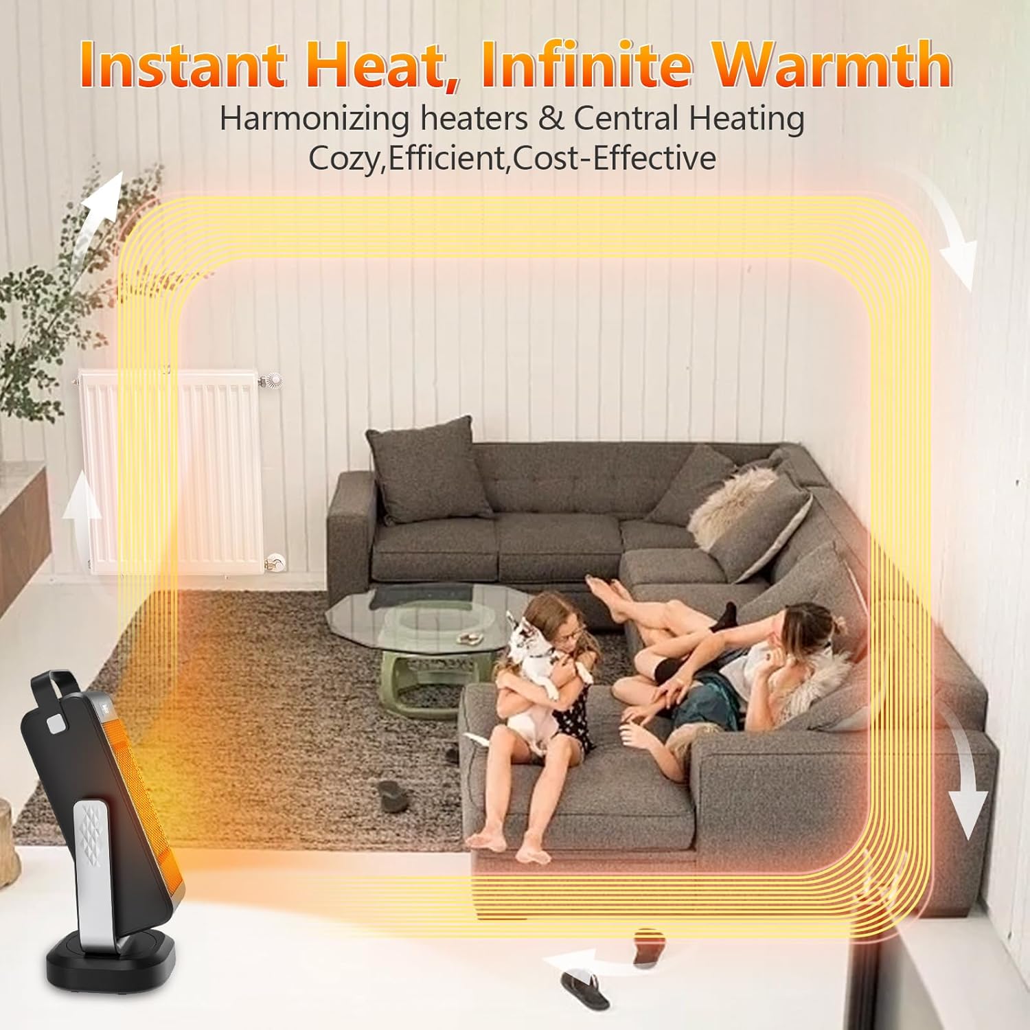 360-Degree Swivel Space Heater with Thermostat for Indoor Use U54131