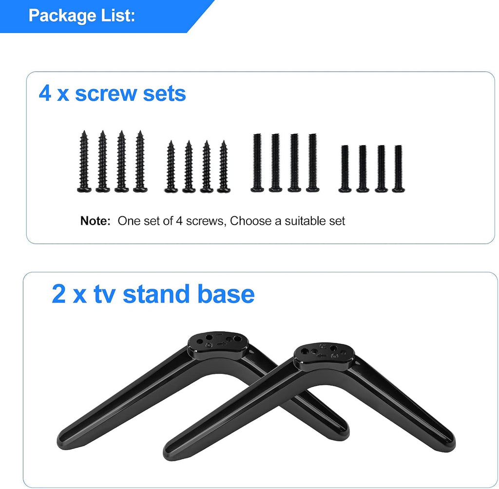 TV Stand for TCL Smart Roku TV, TV Pedestal Feet with Screw Set, Black E1547